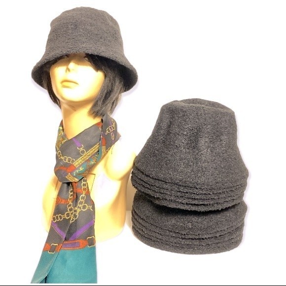 Bucket Hat Wool Blend Black Soft Textured OS unisex - Picture 8 of 10